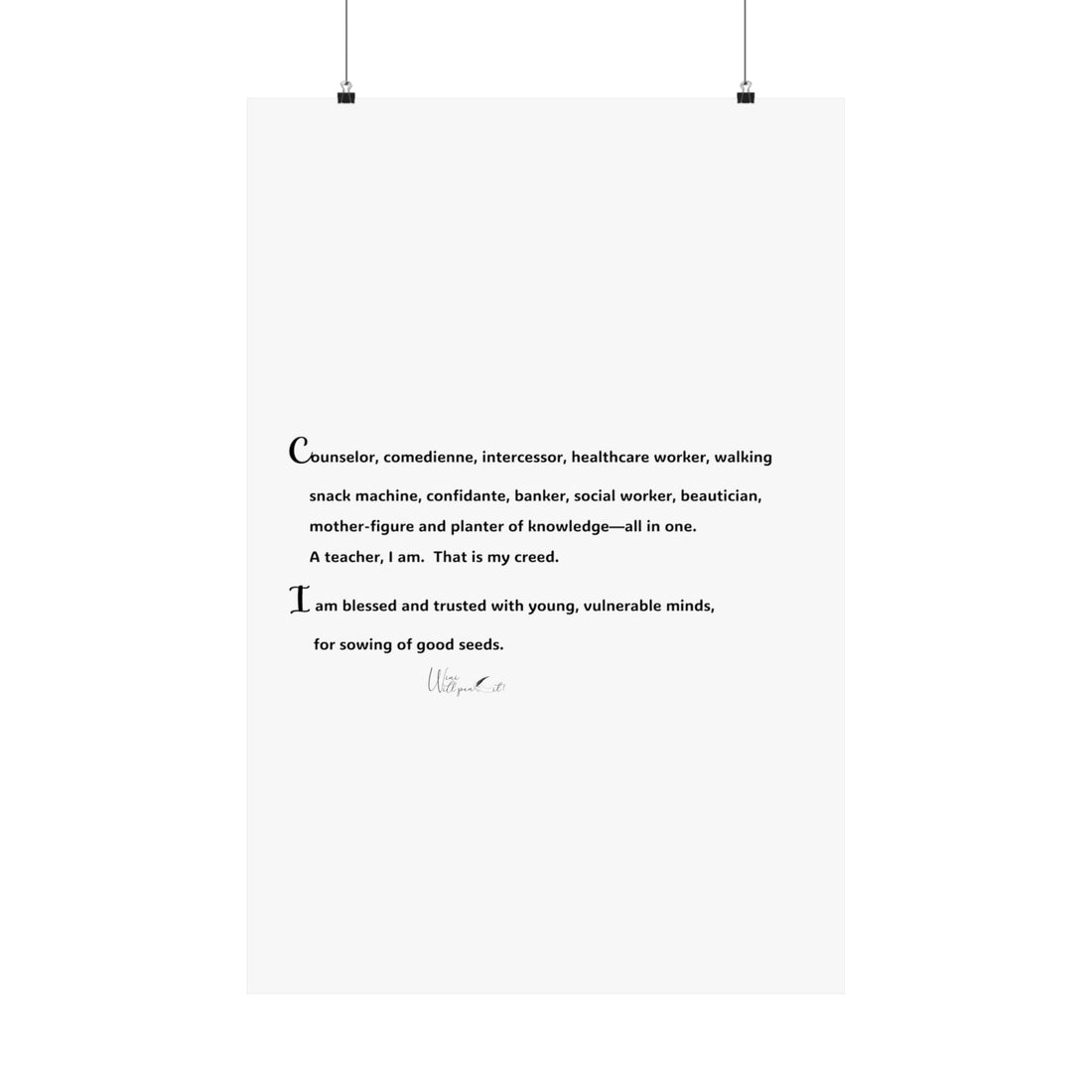 Matte Vertical Posters