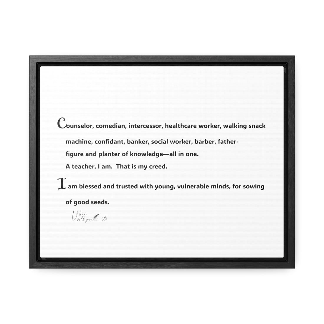 Gallery Canvas Wraps, Horizontal Frame