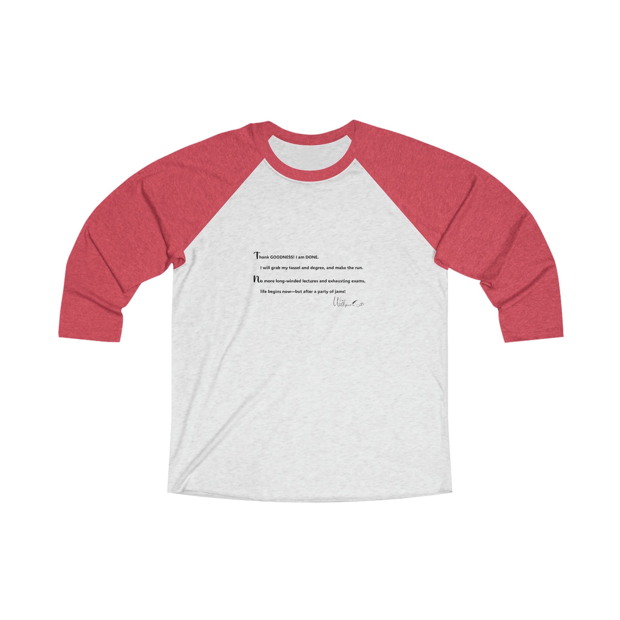 Unisex Tri-Blend 3\4 Raglan Tee