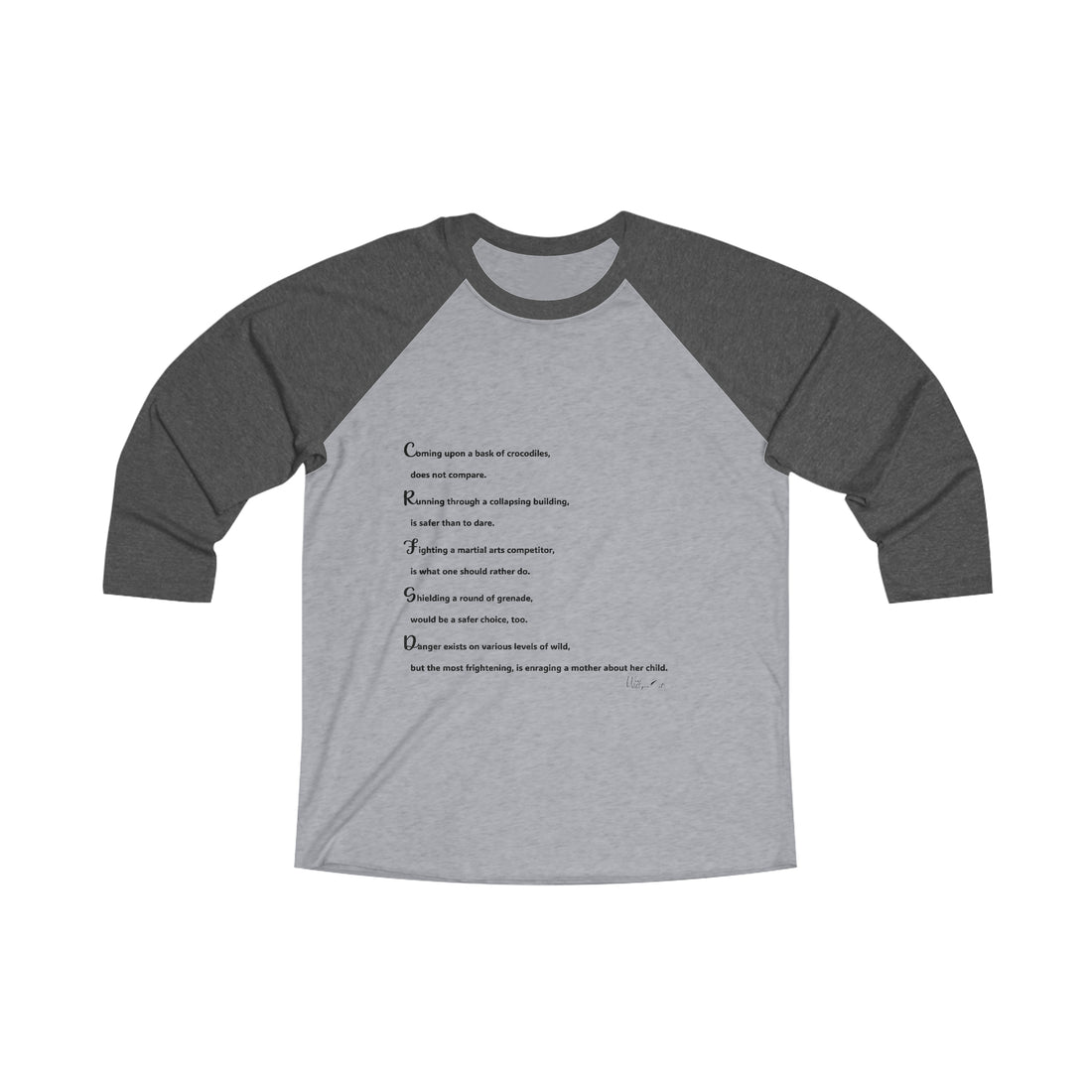 Unisex Tri-Blend 3\4 Raglan Tee