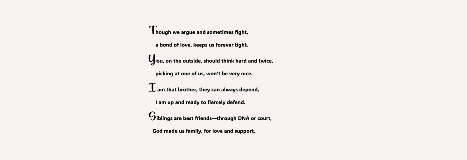 SIBLINGS-BROTHER POEM