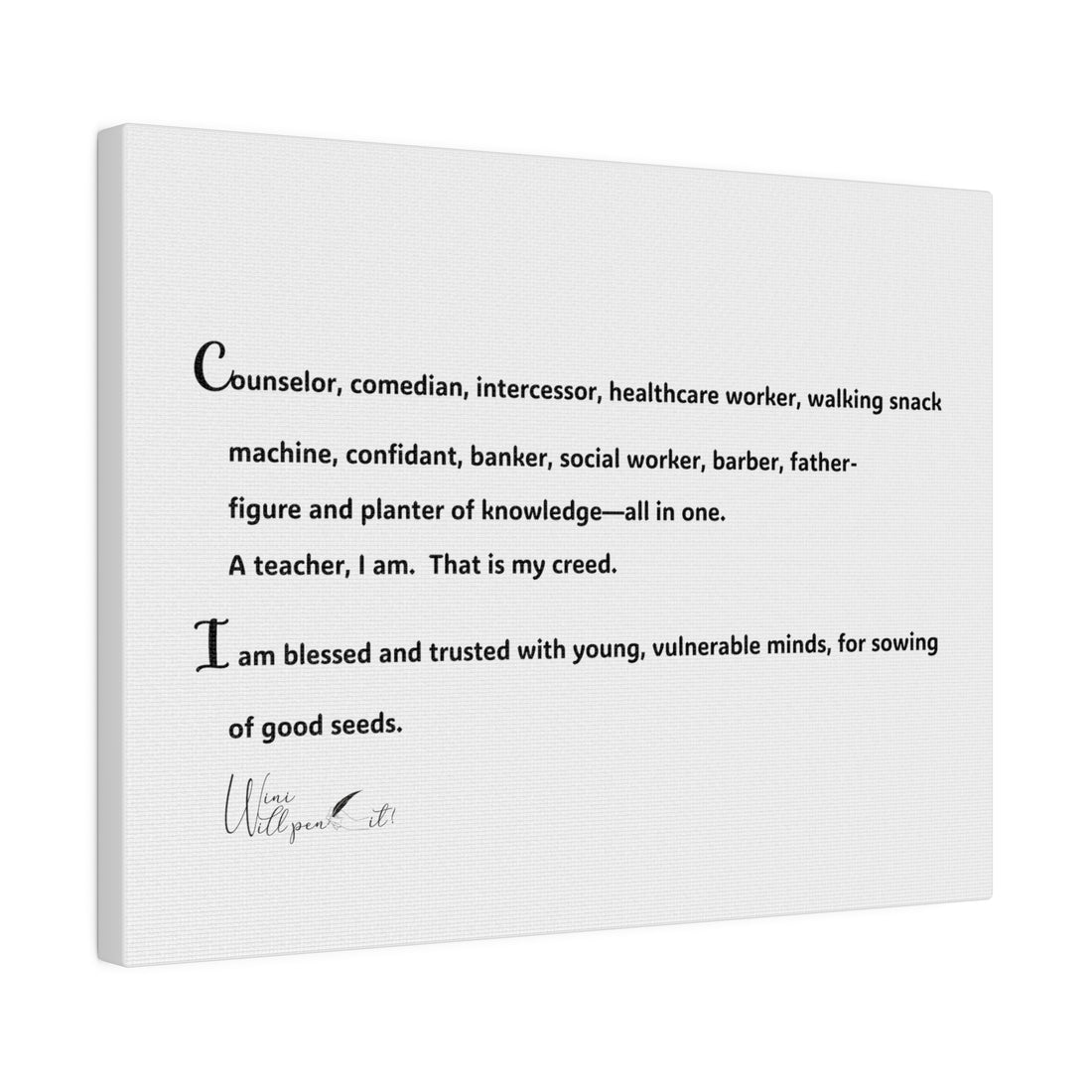 Matte Canvas, Stretched, 0.75&quot;