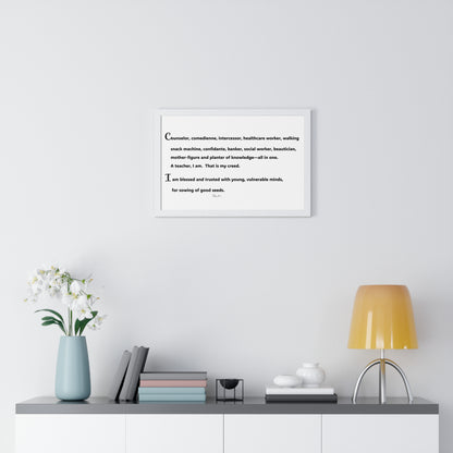 Horizontal Framed Poster