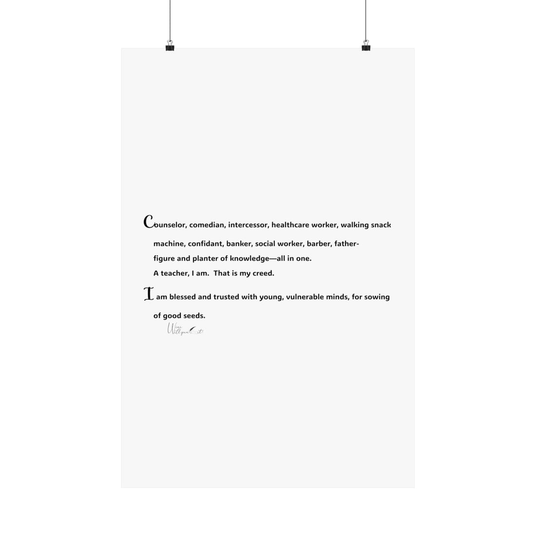Matte Vertical Posters