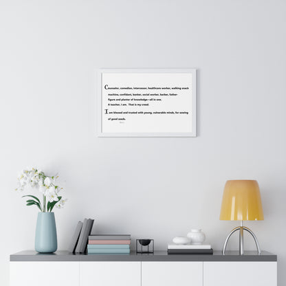 Horizontal Framed Poster