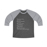 Unisex Tri-Blend 3\4 Raglan Tee