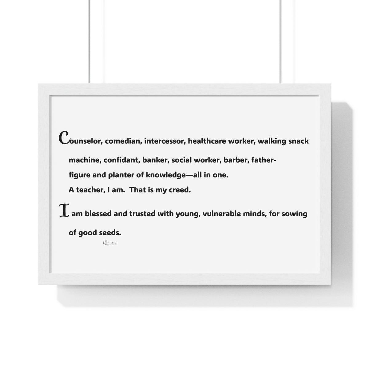 Horizontal Framed Poster