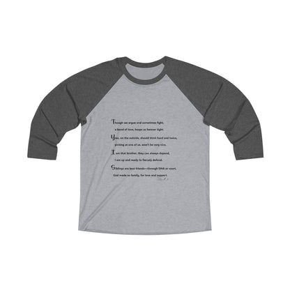 Unisex Tri-Blend 3\4 Raglan Tee