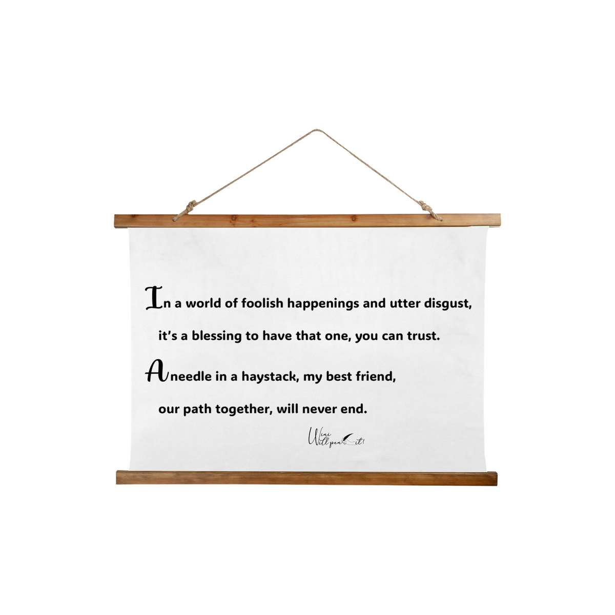 Wood Topped Wall Tapestry