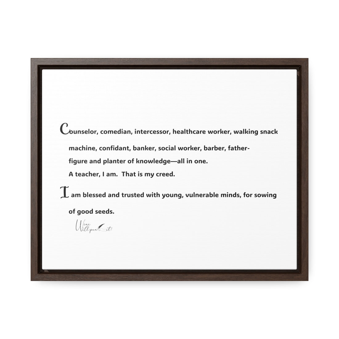 Gallery Canvas Wraps, Horizontal Frame