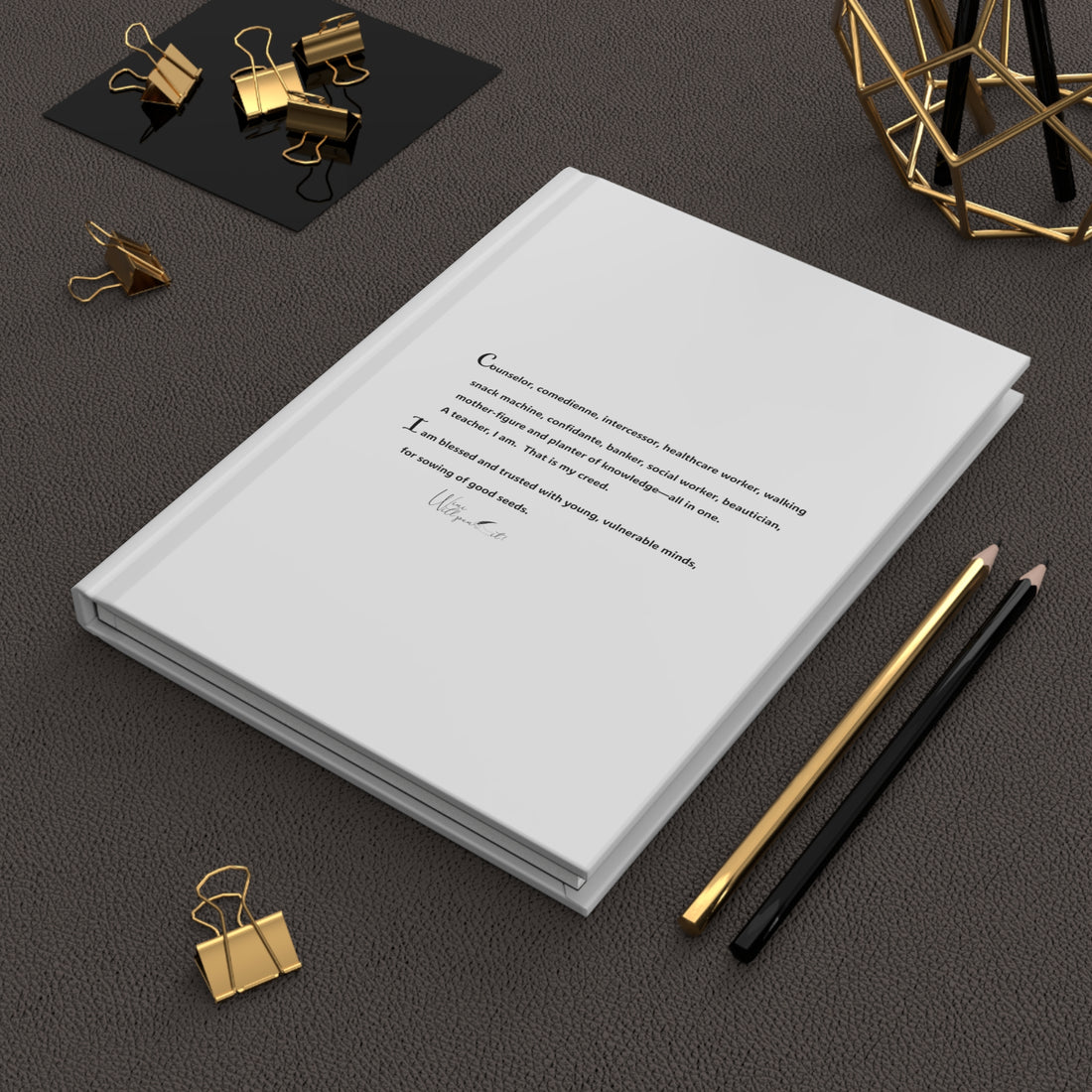 poems on hardcover journal matte