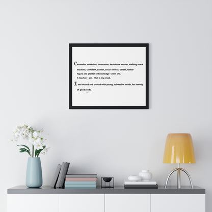 Horizontal Framed Poster