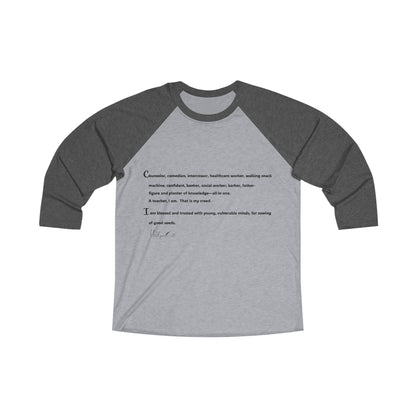 Unisex Tri-Blend 3\4 Raglan Tee
