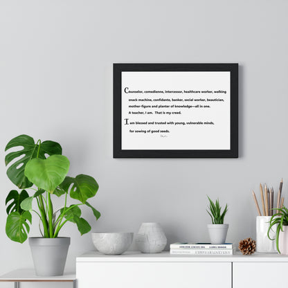 Horizontal Framed Poster