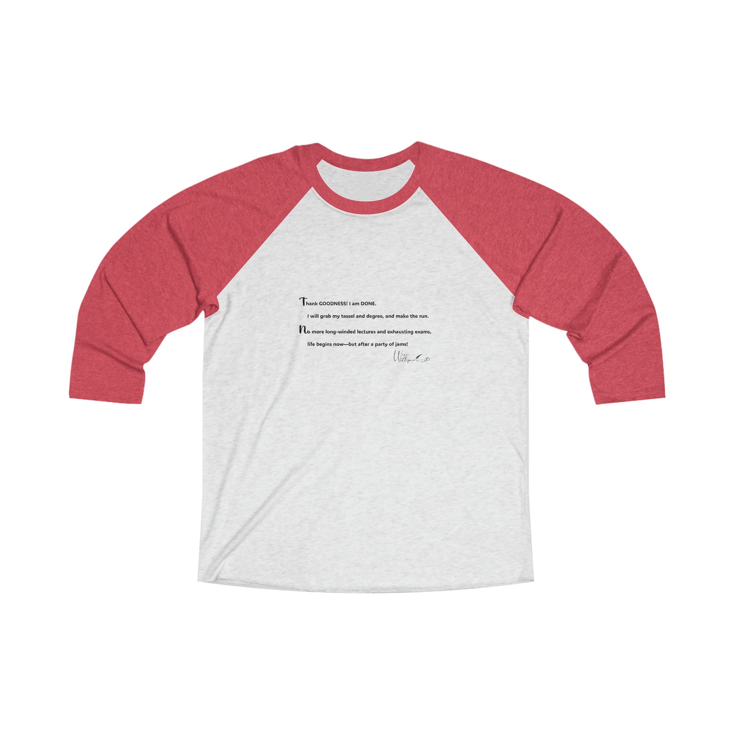 Unisex Tri-Blend 3\4 Raglan Tee